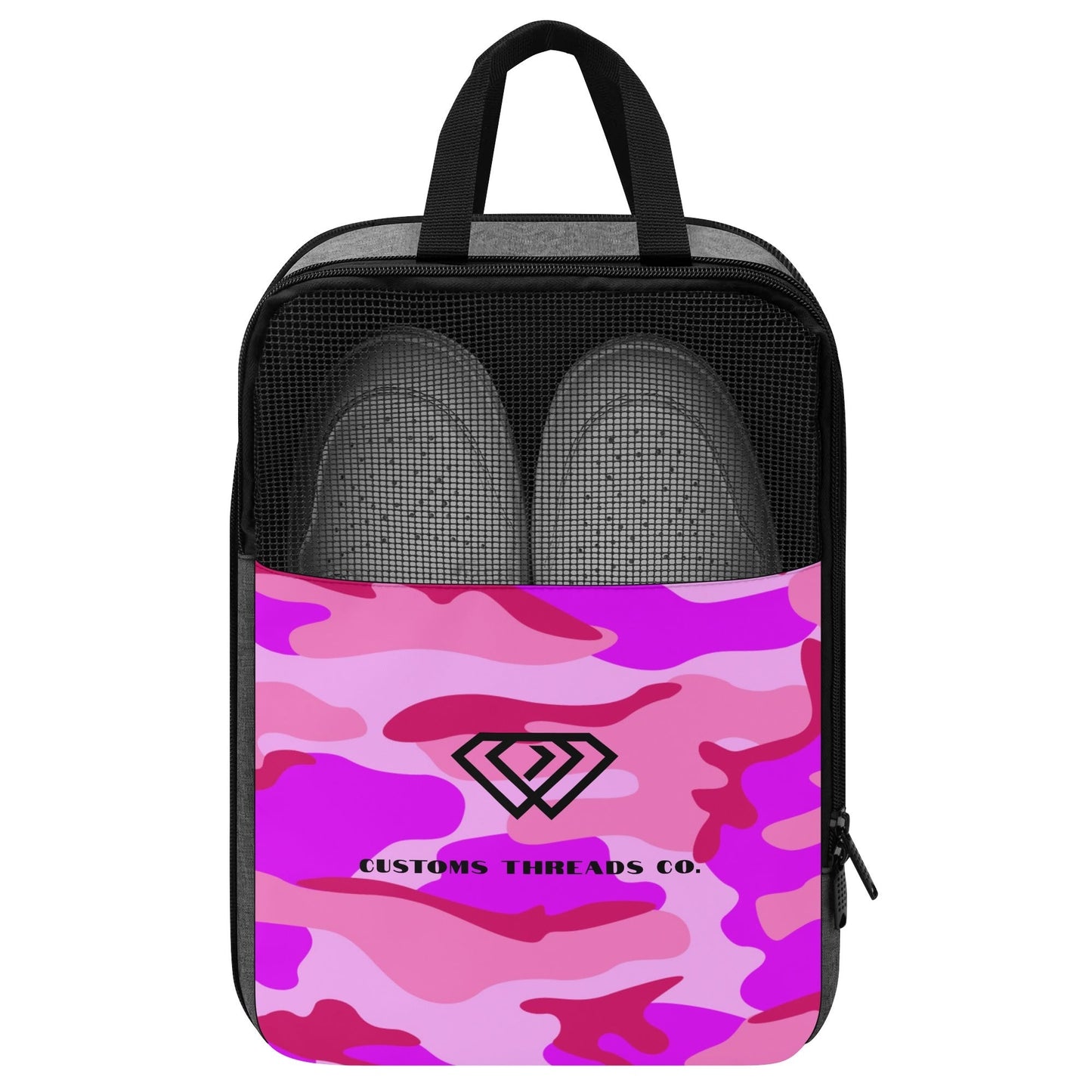 Pink Camo Womens Low Top Leather Sport Sneakers
